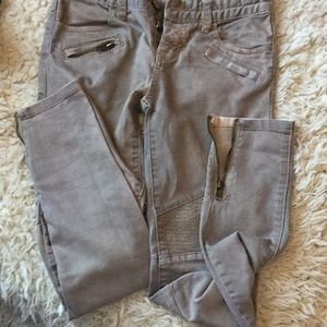 Free people skinny denim jegging pants zip 24